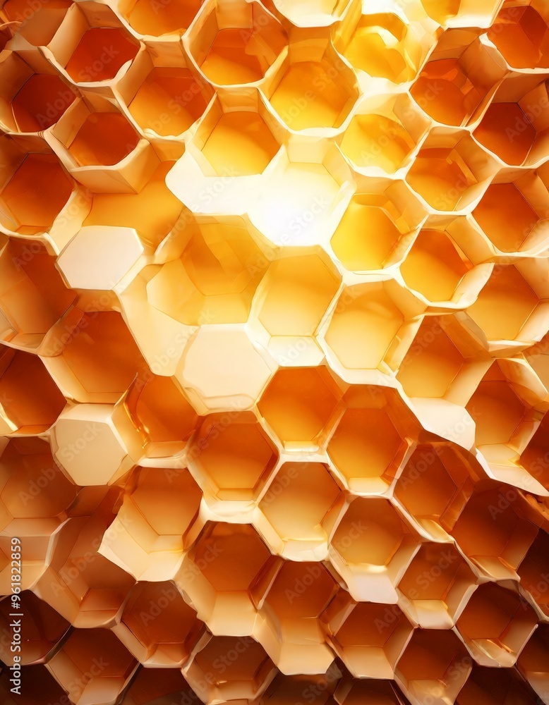 Poster abstract 3d background with hexagons vector