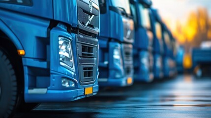 Trucks lined up in a row