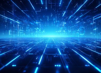 abstract futuristic background with glowing lines and neon lights