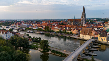 Panoramablick über die Altstadt von Regensburg