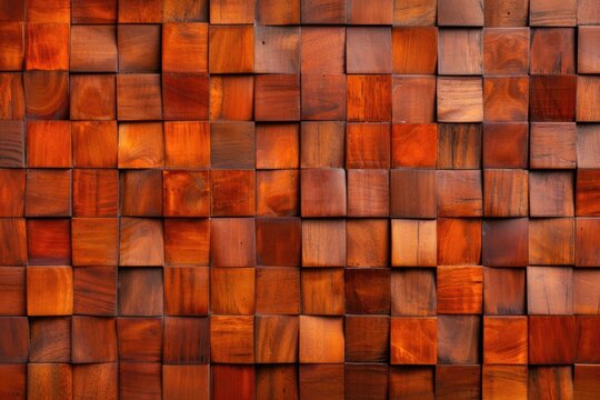 A wooden wall with a pattern of squares