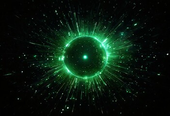 Obraz premium green glowing sphere with black background