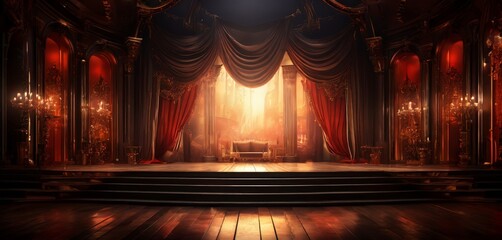 stage with curtain and