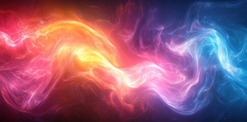 Fototapeta premium Abstract Swirling Energy with Blue, Pink, and Orange Hues