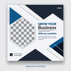 Creative Business Social Media Post Layout With White Background. With Free Mock-Up