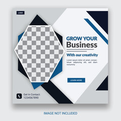 Creative Business Social Media Post Layout With White Background. With Free Mock-Up