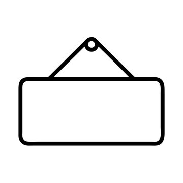 recommend clip art: Blank hanging sign rectangle icon, minimalist line art design