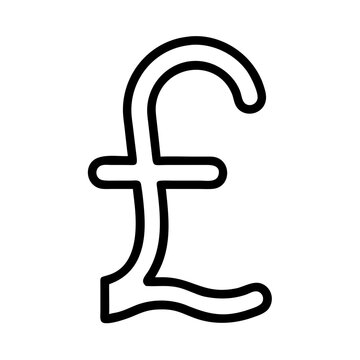 recommend clip art: Pound currency symbol in simple black line art, minimalist design