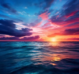 Obraz premium beautiful sunset over the ocean