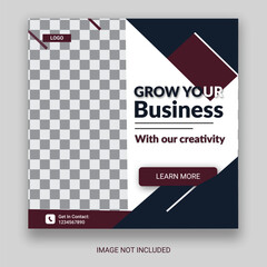 Creative Business Social Media Post Layout With White Background. With Free Mock-Up