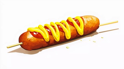 Nice corn dog vector isolated illustration