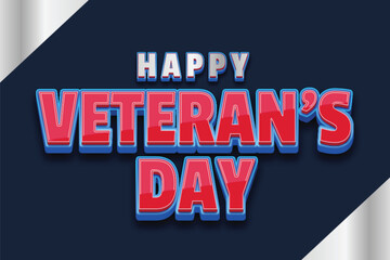 Happy veteran's day editable text effect template
