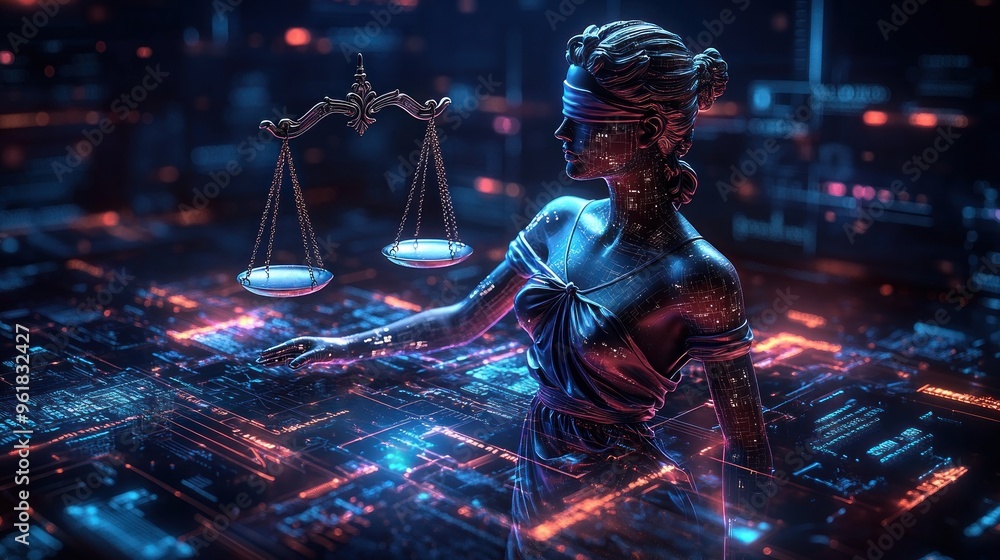 Canvas Prints lady justice in the digital age