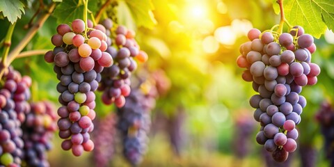 Close-up of ripe grapes hanging on a vine, vineyard, agriculture, harvest, ripe, growth, organic, farm, winery, grapevine, close-up