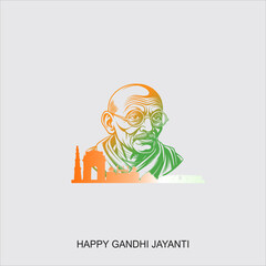 Gandhi Jayanti is an event celebrated in India to mark the birth anniversary of Mahatma Gandhi, vector design 