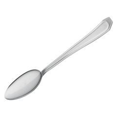 3D Rendered Stainless Steel Table Spoon with Transparent Background