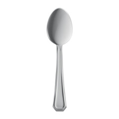 3D Rendered Stainless Steel Table Spoon with Transparent Background