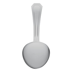 3D Rendered Stainless Steel Table Spoon with Transparent Background