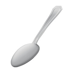 3D Rendered Stainless Steel Table Spoon with Transparent Background
