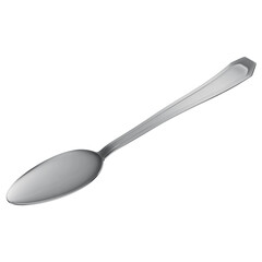 3D Rendered Stainless Steel Table Spoon with Transparent Background