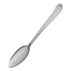 3D Rendered Stainless Steel Table Spoon with Transparent Background