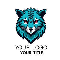 Stylized Wolf Logo with Vibrant Colors