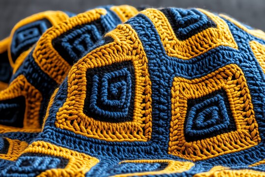 African pattern, interlocking shapes, complex relationships represent the unity and strength found in community and family