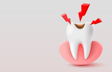 Protection of teeth, treatment against viruses and caries. Vector illustration
