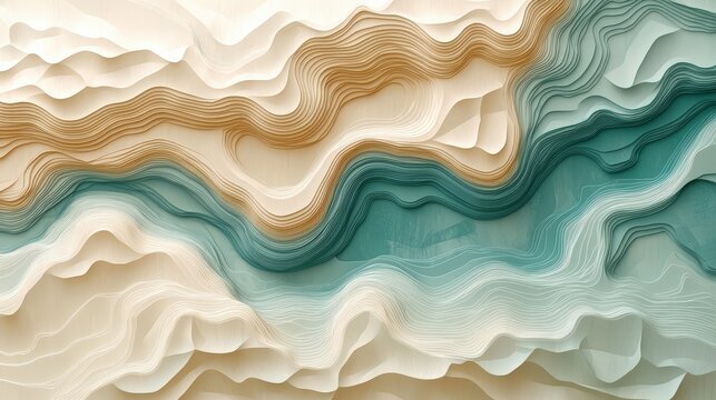 Minimalist light topographic map with soft contours and a harmonious, muted color palette. Abstract and Minimalistic Design Backgrounds