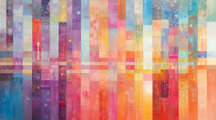 Fototapeta premium A vibrant abstract artwork filled with colorful stripes in various tones, creating an energetic mood.