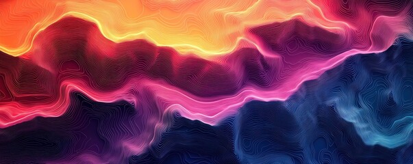Obraz premium Delicate light topographic contour map with fine lines and a subtle gradient of tranquil colors. Abstract and Minimalistic Design Backgrounds