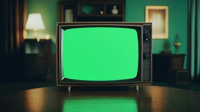 Retro TV with Green Screne