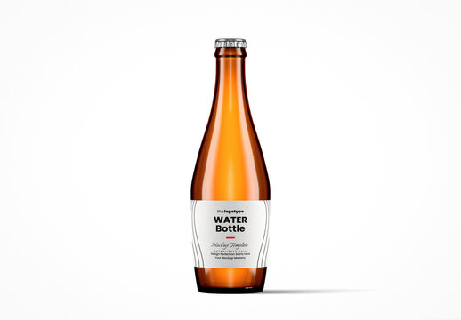 Light Amber Monk Water Bottle Mockup