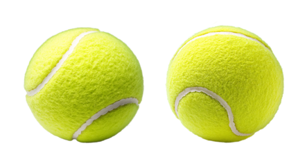 tennis ball collection isolated on a transparent cut-out background, yellow tennis ball PNG