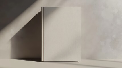 Sophisticated Blank Book Cover Mockup A hardback book mockup with a smooth matte finish and realistic spine curvature