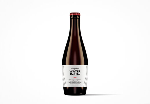 Dark Amber Monk Water Bottle Mockup
