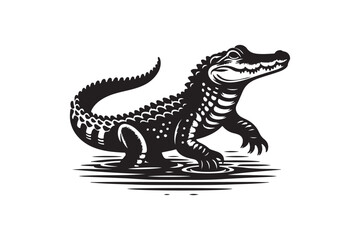 Crocodile vector art and illustration