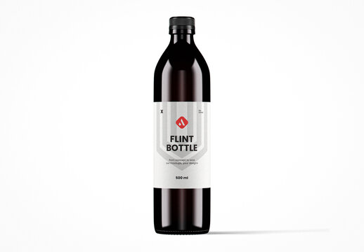 Dark Amber Bullet Bottle Mockup