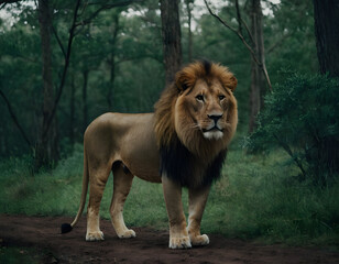 Obraz premium the king of the forest, the lion