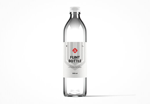 Clear Glass Bullet Bottle Mockup