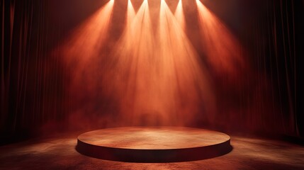 Bright stage spotlight illuminating center stage dramatic scene wallpaper