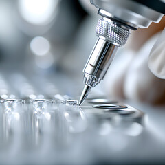 Close-up of a gene editing tool such as CRISPR in use