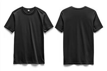 Naklejka premium Black Tshirt Mockup Front and Back Isolated created with Generative AI