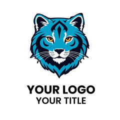 Blue Tiger Iconic Logo Design for Branding and Artwork