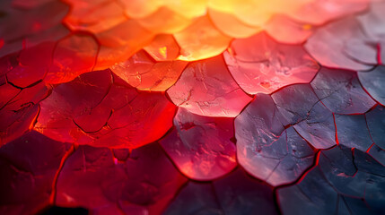 Abstract Red and Blue Cracked Pattern Background