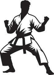 Karate silhouette vector illustration isolated on a white background
