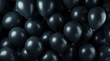 Black Balloons Seamless Texture Pattern.