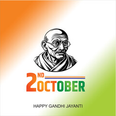 Gandhi Jayanti is an event celebrated in India to mark the birth anniversary of Mahatma Gandhi, vector design 