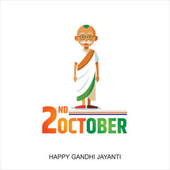 Gandhi Jayanti is an event celebrated in India to mark the birth anniversary of Mahatma Gandhi, vector design 