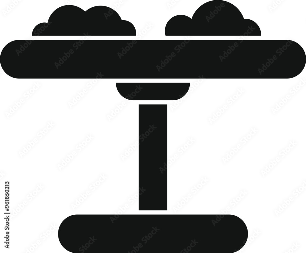 Poster simple icon representing a balance scale comparing two abstract objects